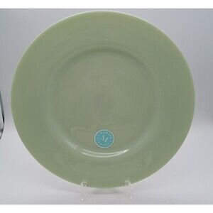 Martha Stewart Green JADEITE GLASS ROUND PLATTER Plate 13" Charger Retro Style